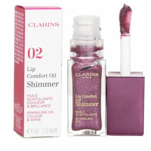 Clarins Lip Comfort Oil Shimmer 02 Purple Rain, 7 mL/0.2oz FULL SIZE, New in box - Picture 1 of 9